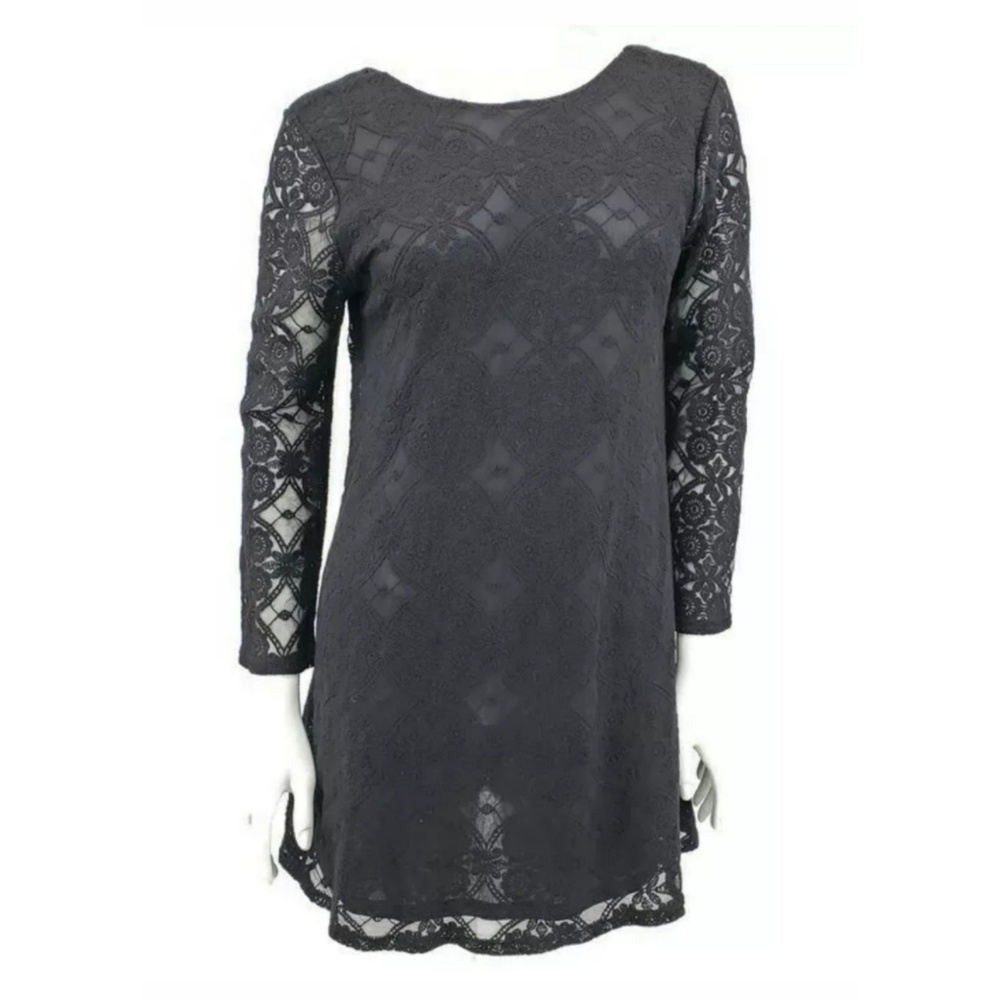 Show Me Your Mumu Tunic Black Lace Mini Dress